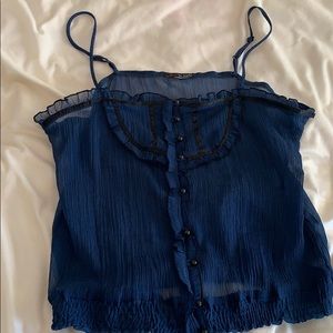 Sheer Navy and Black Tank Top
